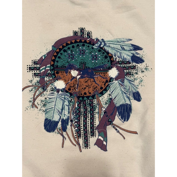 Vintage 90s H.L. Miller Gold Women’s Native Graphic Sweatshirt SZ L Made In USA - Picture 6 of 9